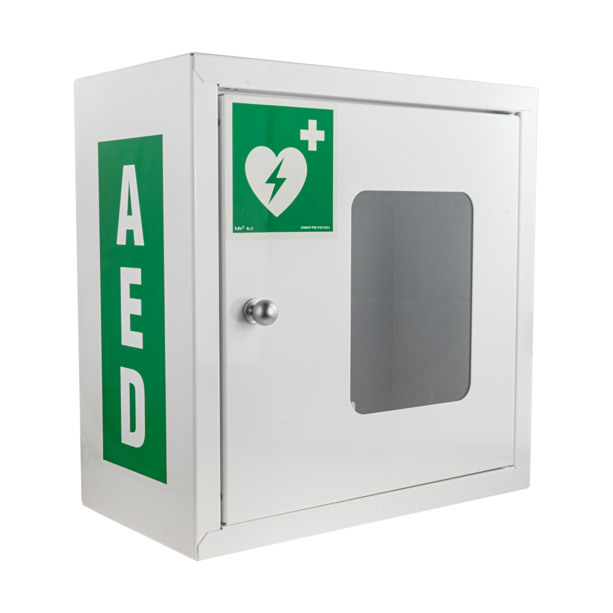 Szafka wewnętrzna metalowa aed magnes alarm – skrzynka ścienna Supron 3 z alarmem i zamkiem magnetycznym