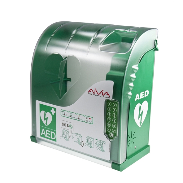 szafka na defibrylator aivia 230 – zewnętrzna kapsuła na AED z zamkiem PIN i GSM 42 cm