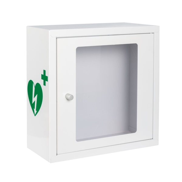 mala bialo zielona szafka aed asb2000 kompaktowa metalowa z zamkiem magnetycznym white green 30x30x13