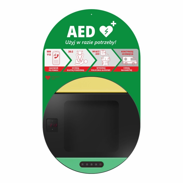 szafka defibsafe 3 ds3 – zewnętrzna szafka na AED IP66 z pierścieniem LED 52 cm