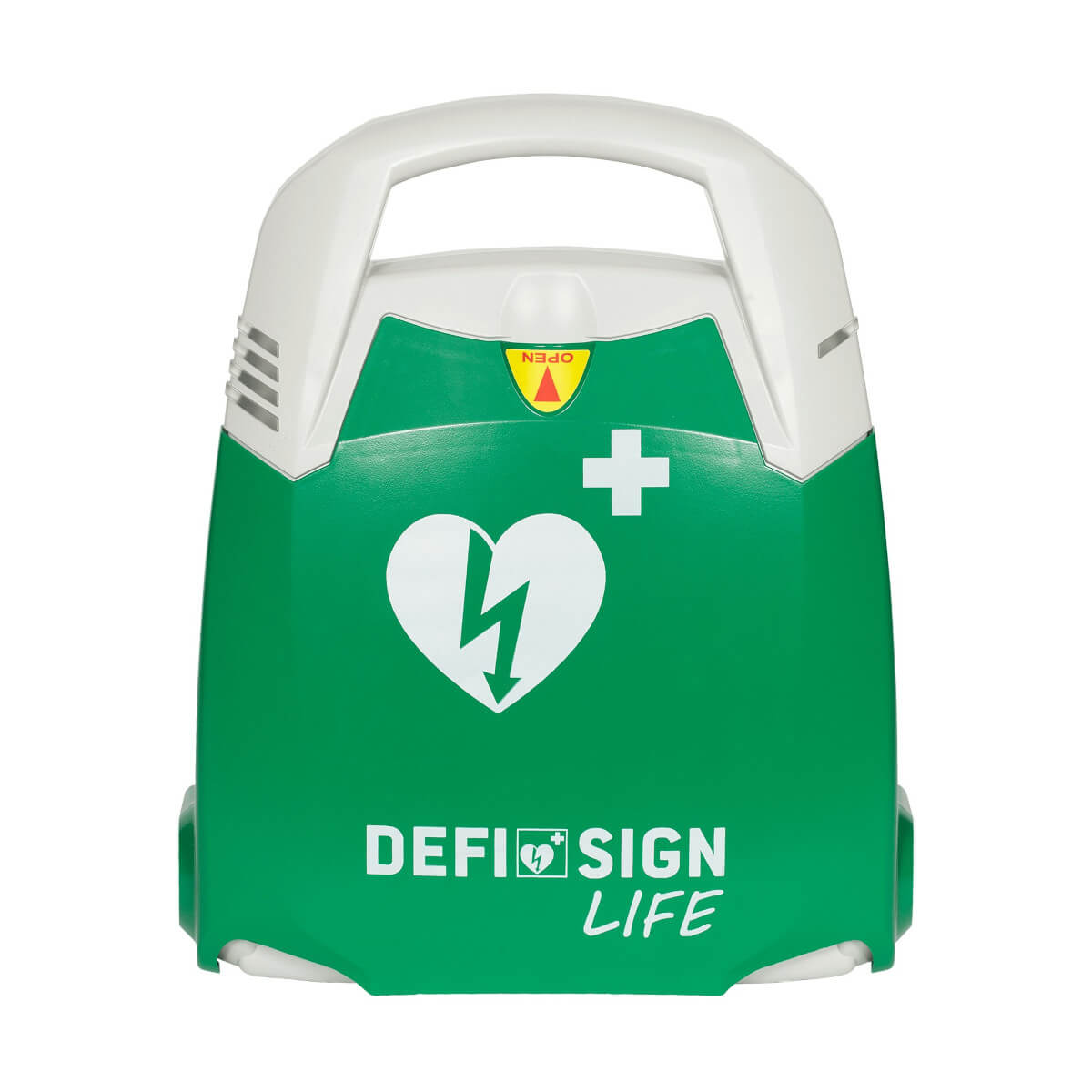defibrylator AED DefiSign LIFE półautomatyczny z widocznym przyciskiem wstrząsu