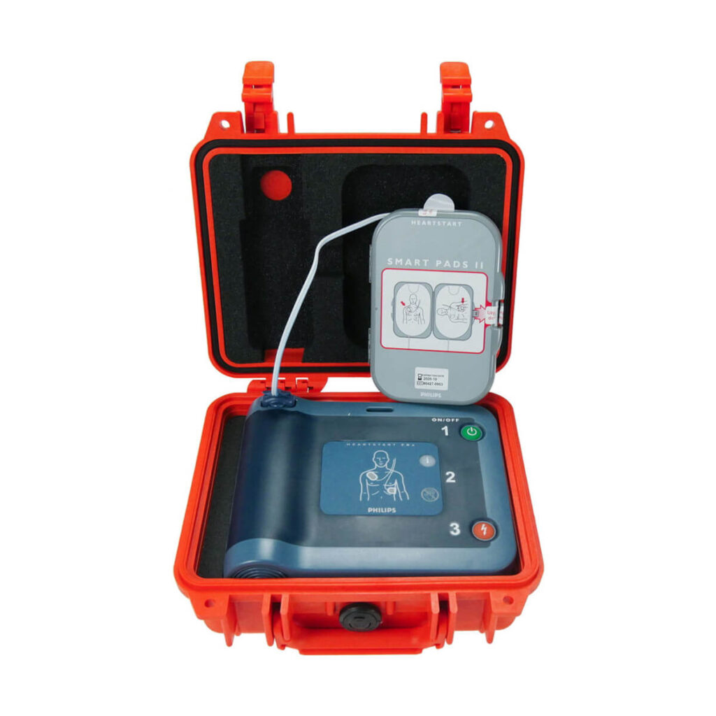 defibrylator AED Philips Heartstart FRx walizka ochronna PELI o klasie szczelności IP67