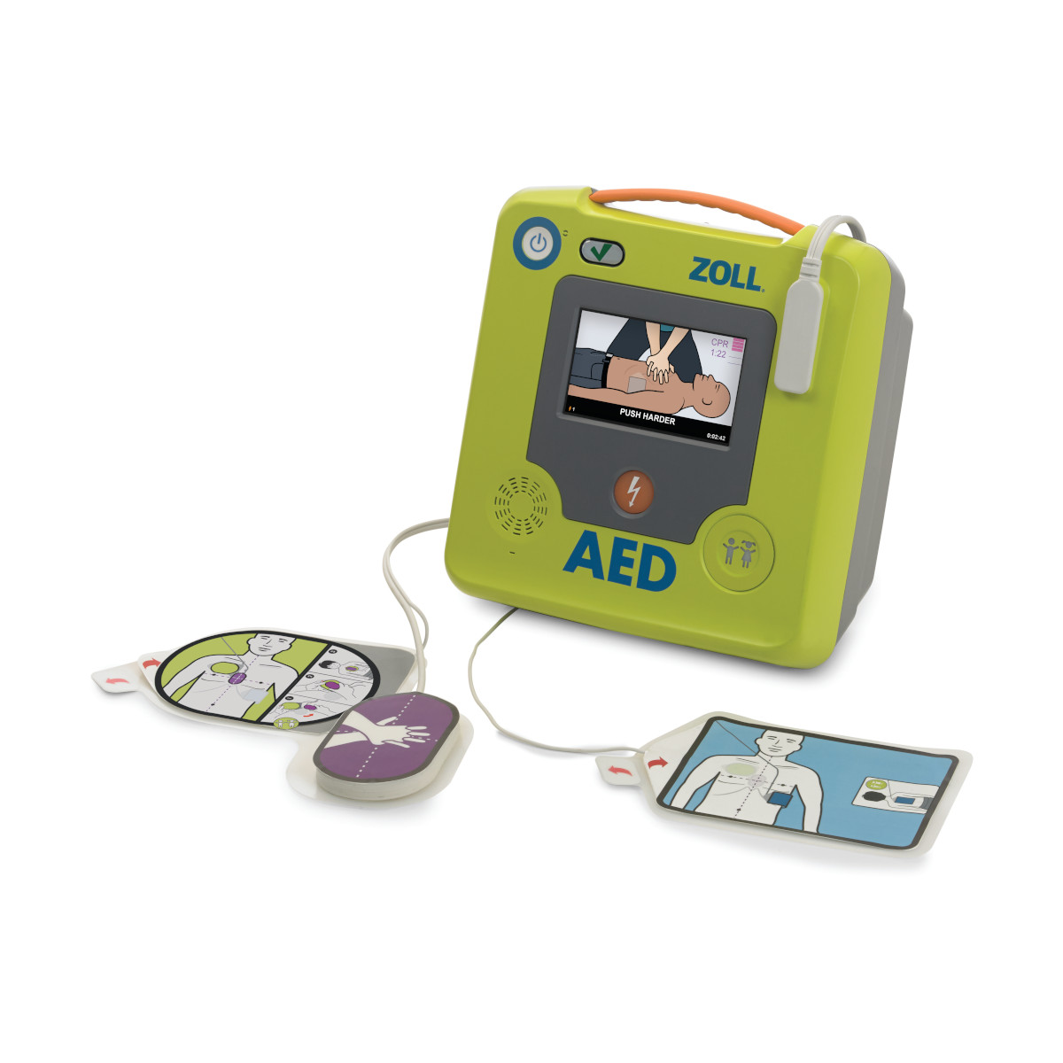 defibrylator aed zoll aed 3 z widocznym przyciskiem trybu pediatrycznego