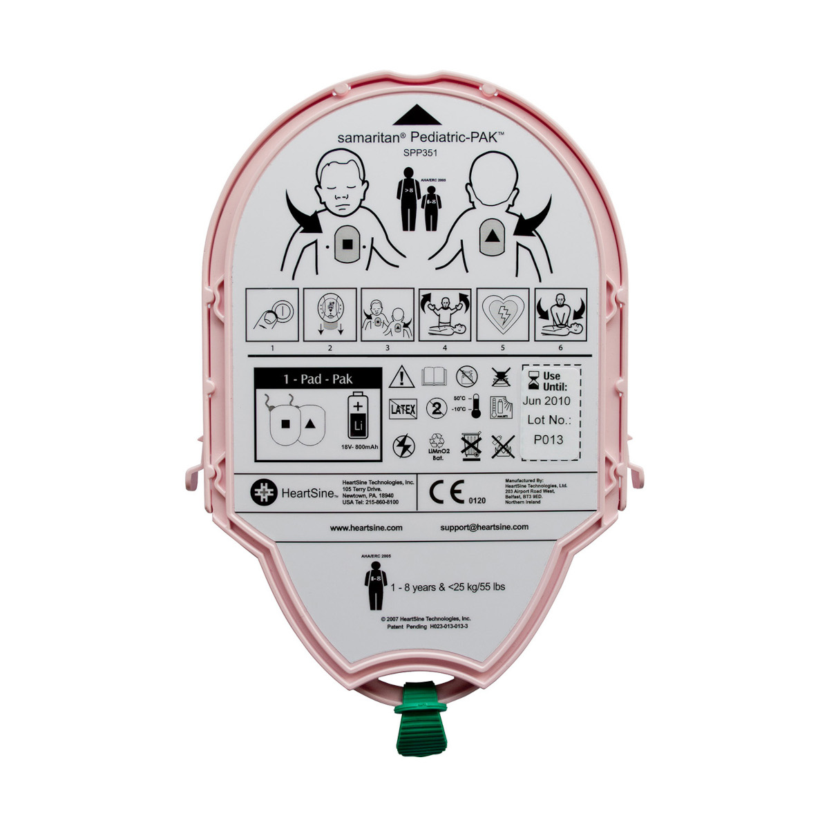 pedi-pak dla dzieci kaseta zintegrowana bateria elektrody do defibrylatora samaritan pad heartsine