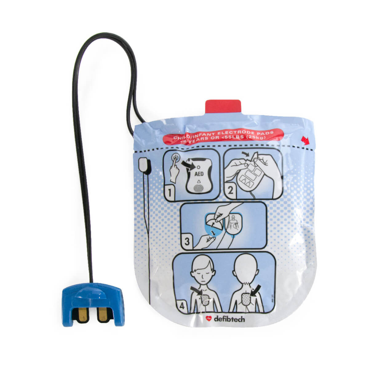 oryginalne elektrody dla dzieci do defibrylatora aed defibtech lifeline view aed pediatryczne samoprzylepne