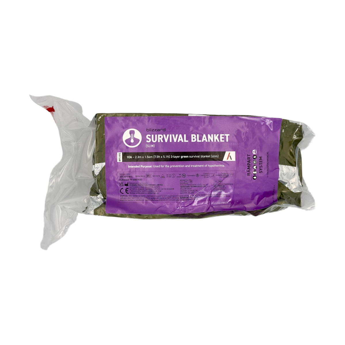 Koc ratunkowy 3 warstwowy Blizzard Survival zielony SLIM