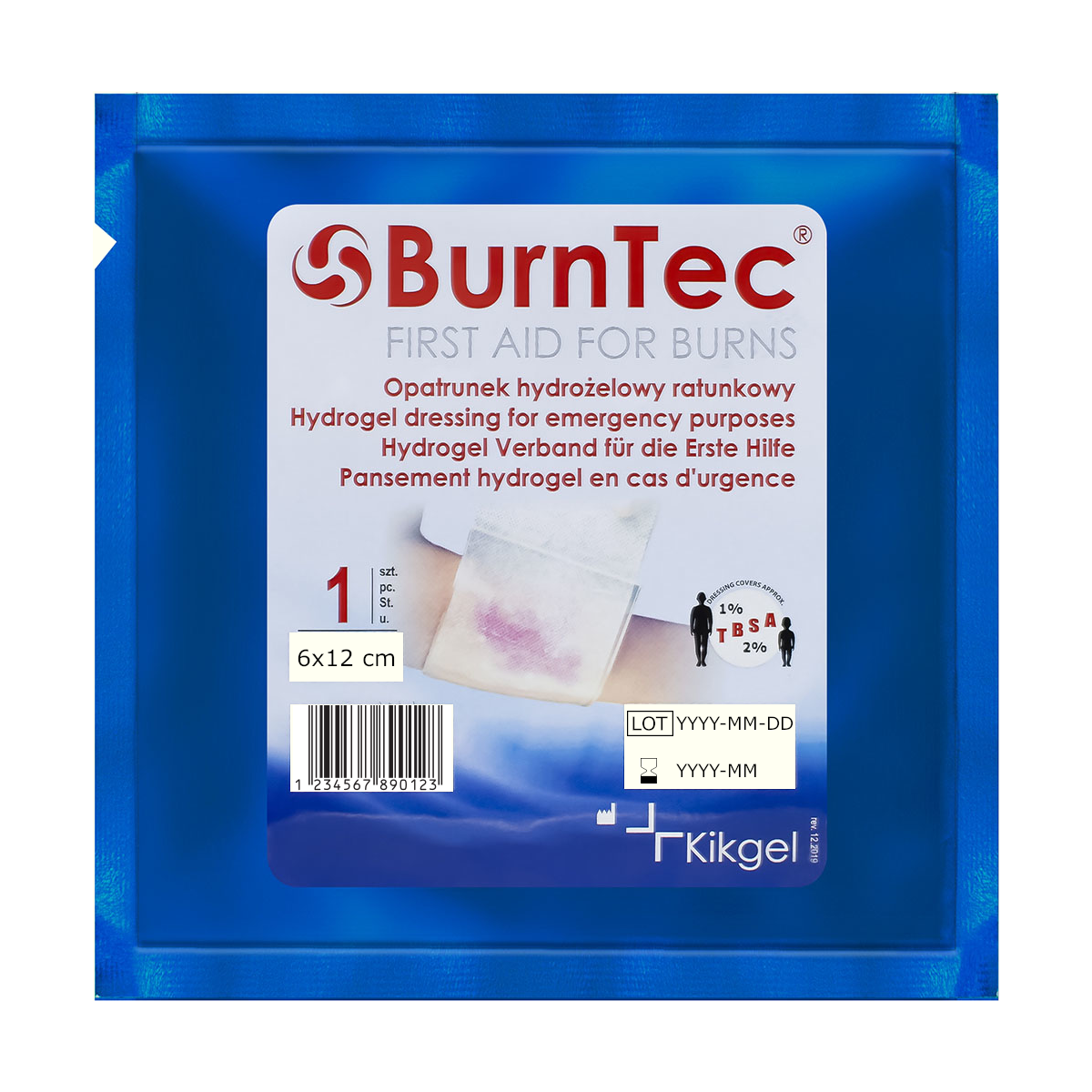 Opatrunek hydrozelowy Burntec 6x12
