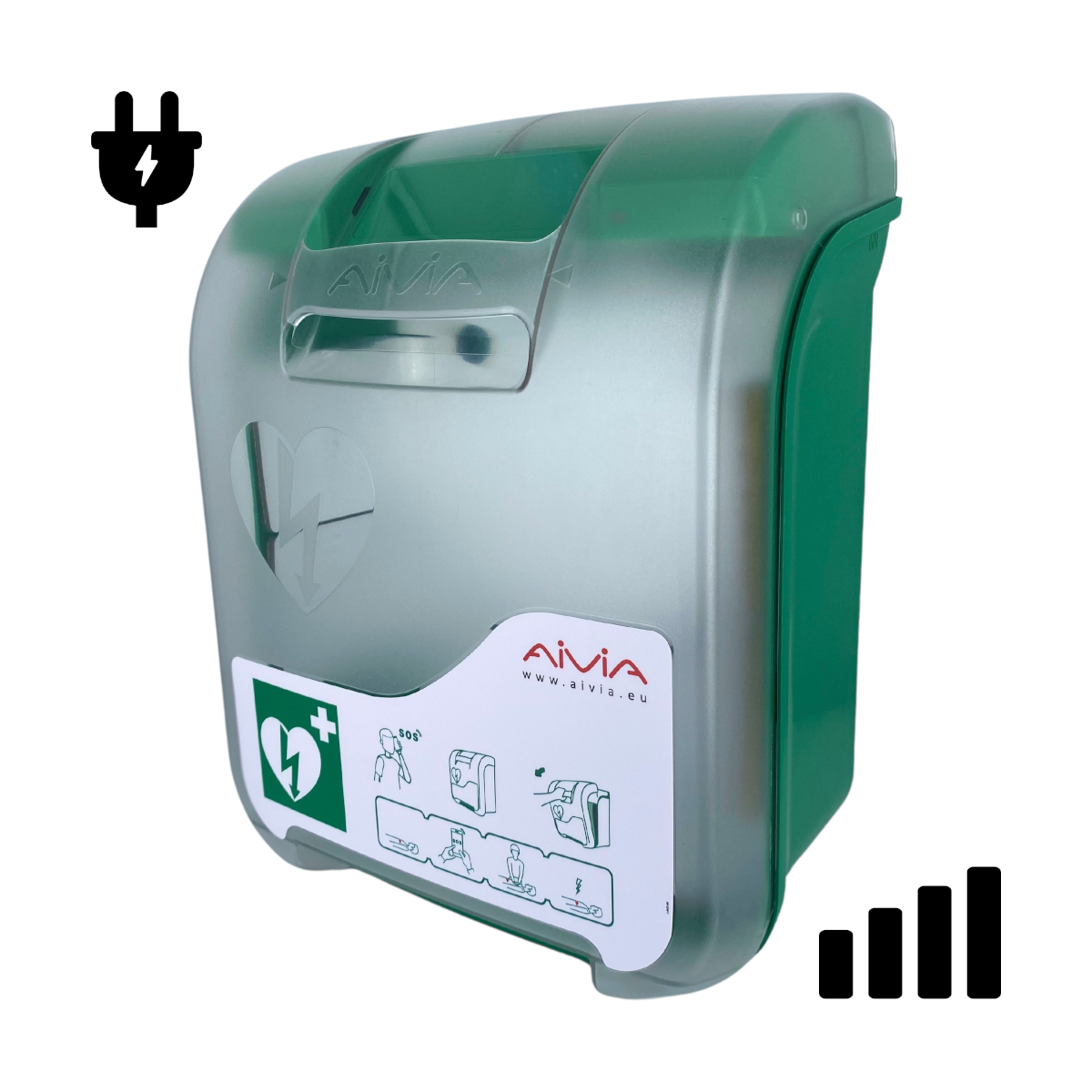 szafka zewnętrzna aivia 200 v3 zasilacz gsm – kapsuła na AED z modułem GSM i ogrzewaniem 42 cm