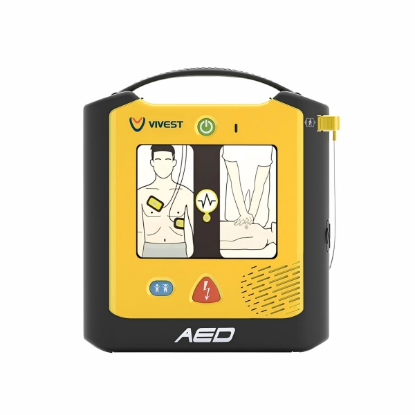 defibrylator aed vivest x1 półautomatyczny z podświetlanymi ikonografikami i diodami LED