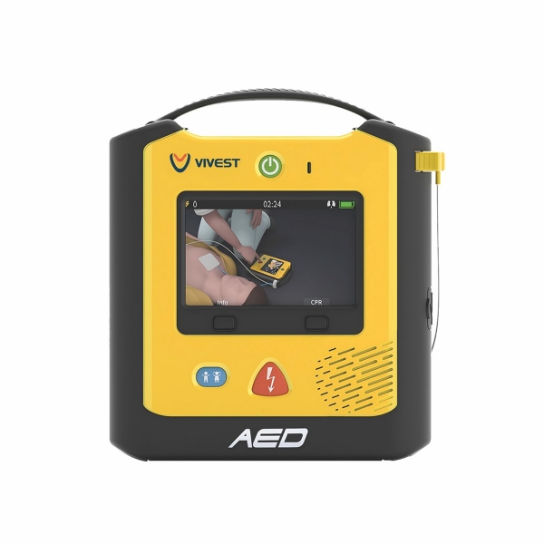 defibrylator aed vivest x3 z kolorowym ekranem LCD i przyciskami sterującymi