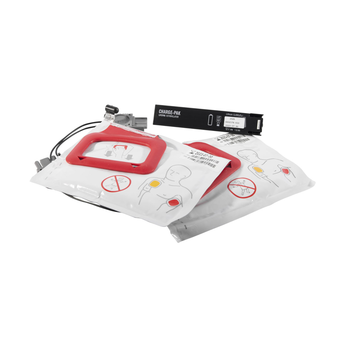 zestaw charge-pak lifepak cr plus ladowarka i dwie pary elektrod quik combo do defibrylatora aed physio control