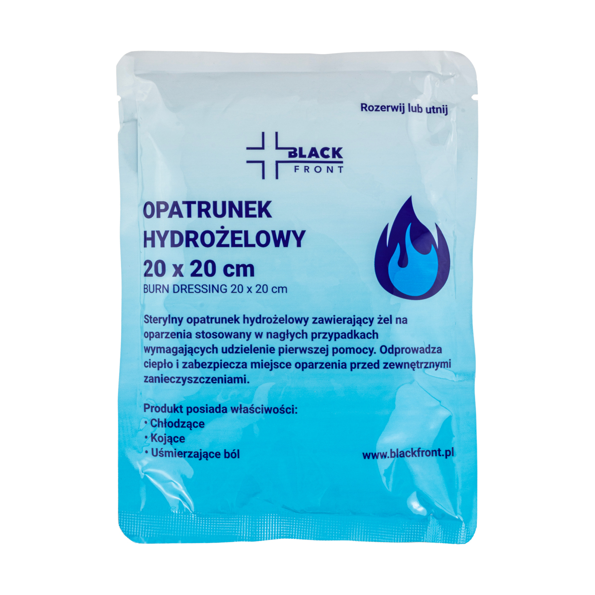 Opatrunek hydrożelowy Longbow 20x20 cm – jałowy, na oparzenia