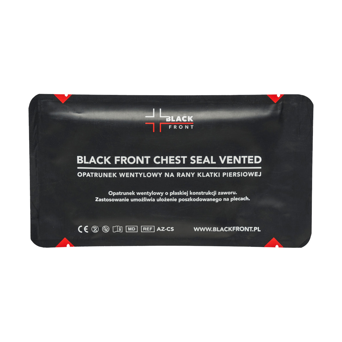 Black Front Chest Seal Vented with a flat valve