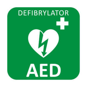 Tablica informacyjna AED 25 x 25 cm – oznakowanie AED
