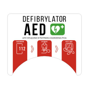 Tablica informacyjna do kapsuły Rotaid – oznakowanie AED