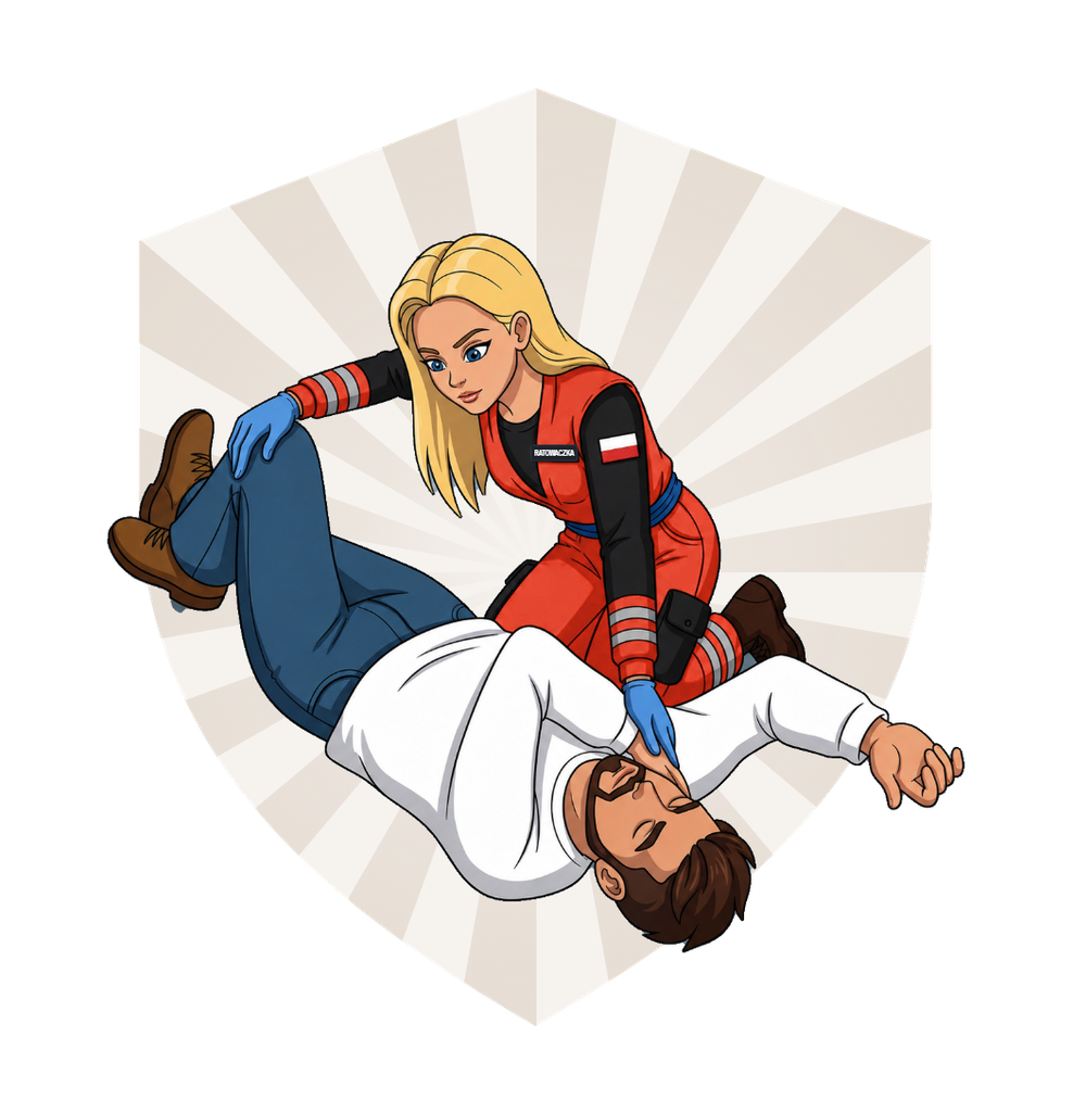 16 Recovery position – step 2: rolling the casualty onto their side