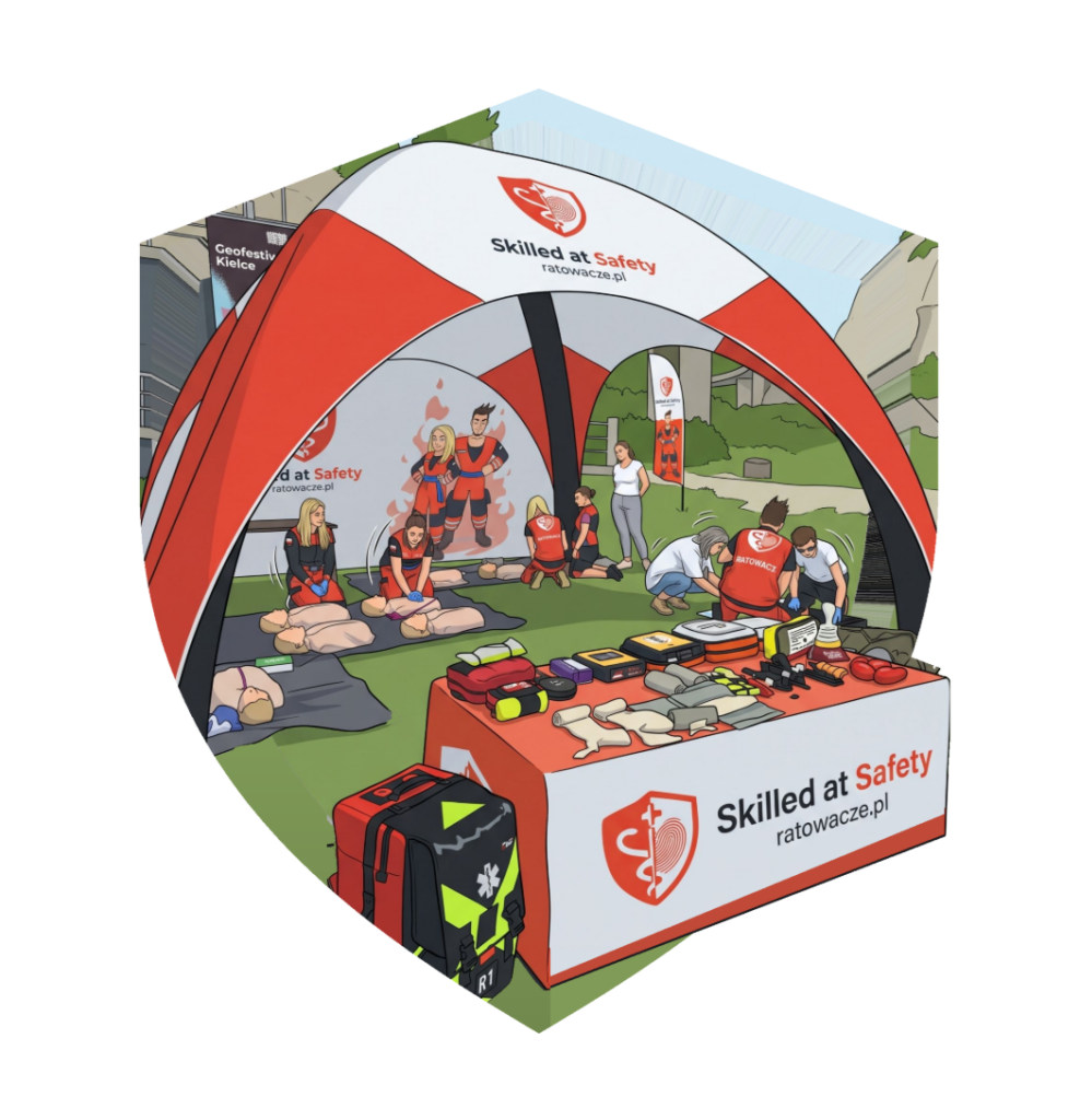 40 First aid zone – the Ratowacze tent with manikins and equipment at an event