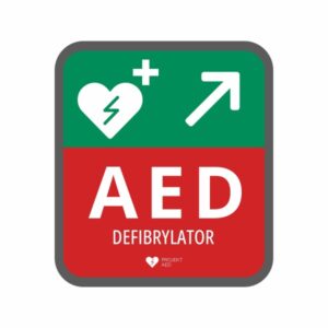 Tablica kierunkowa AED TK – strzałka w prawo w górę