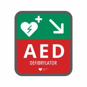 Tablica kierunkowa AED TK – strzałka w prawo w dół