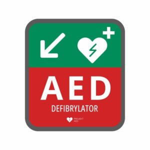 Tablica kierunkowa AED TK – strzałka w lewo w dół